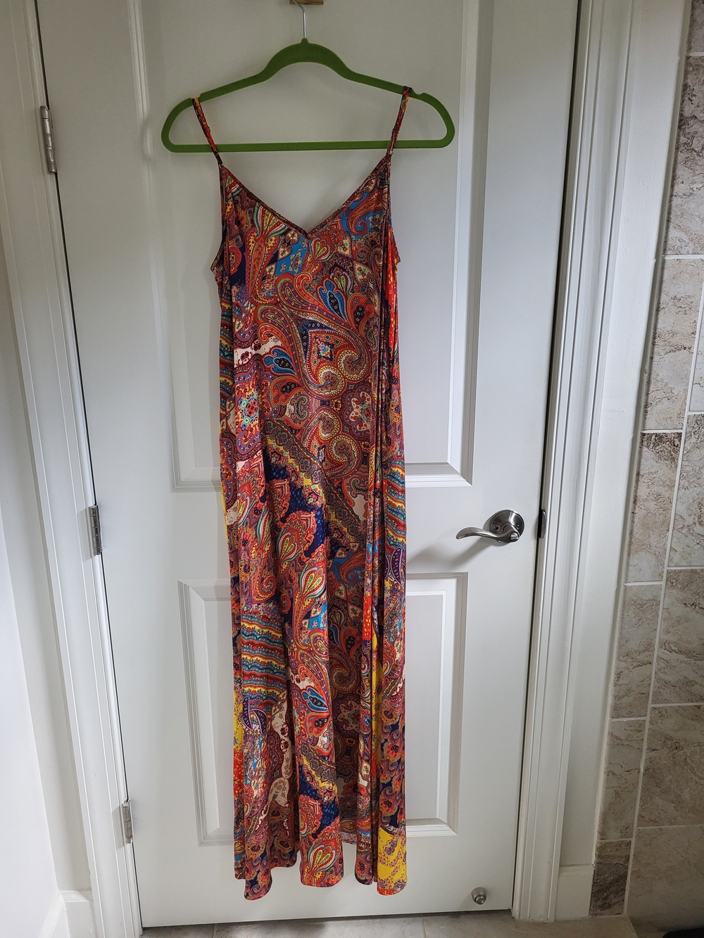 L'AGENCE Multicolor Paisley Slip Maxi Dress
